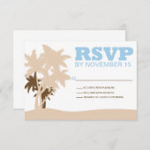 Beach Wedding Palm Trees RSVP Sjabloon Cards (Voorkant / Achterkant)