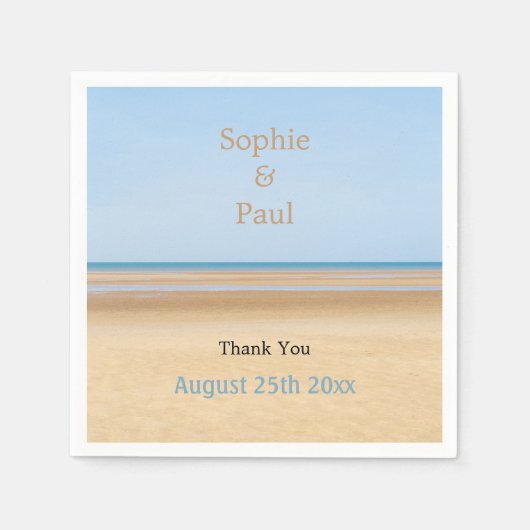 Beach Wedding Paper Napkins Servet (Voorkant)