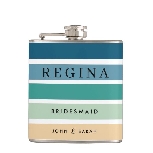 Beach Wedding Personalized Bridesmaid Hip Flask Heupfles (Voorkant)