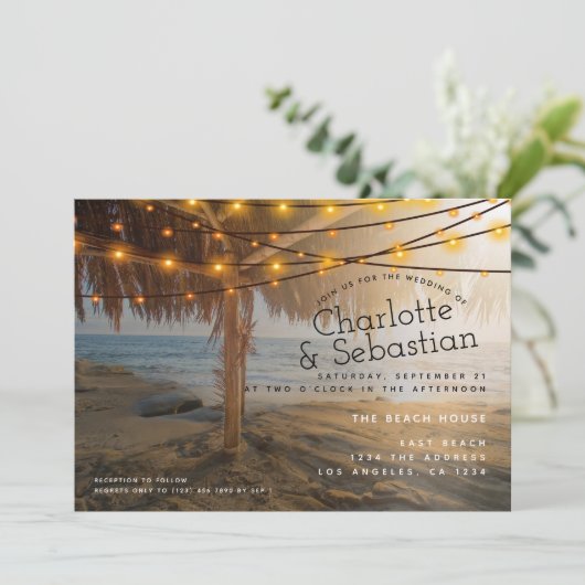 Beach Wedding Persoonlijk Kaart (Staand voorkant)