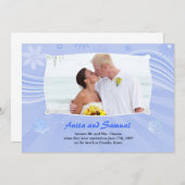 Beach Wedding Photo Flat Card Aankondiging (Voorkant / Achterkant)