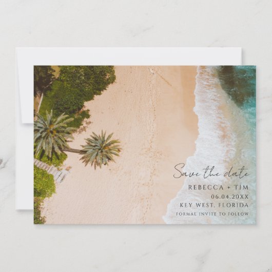 Beach Wedding Photo Save The Date (Voorkant)