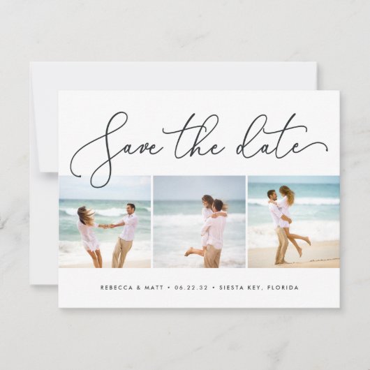 Beach Wedding Photo Save the Date Postcard Aankondiging (Voorkant)