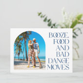 Beach Wedding Photo Save the Dates Announounance Aankondiging (Staand voorkant)