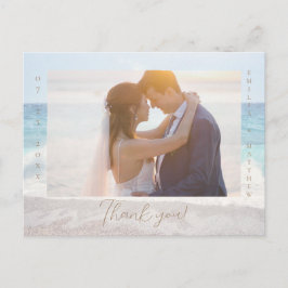 Beach Wedding Photo Thank you Postcard Briefkaart