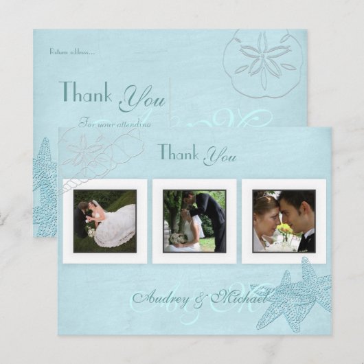 Beach Wedding Photos Hartelijk dank voor briefkaar Briefkaart (Voorkant / Achterkant)