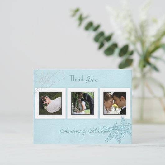 Beach Wedding Photos Hartelijk dank voor briefkaar Briefkaart (Staand voorkant)