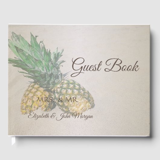 Beach Wedding Pineapple Gastenboek (Voorkant)