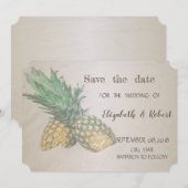 Beach Wedding Pineapple Save the Date (Voorkant / Achterkant)
