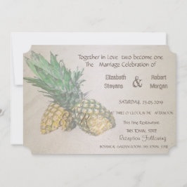 Beach Wedding Pineapple Uitnodiging