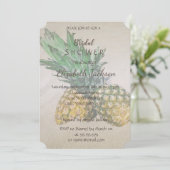 Beach Wedding Pineapple Vrijgezellenfeest Kaart (Staand voorkant)