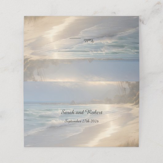 Beach Wedding Plaatskaartje (Buitenkant ongevouwen)