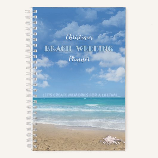 Beach Wedding Planner Notitieboek met jouw naam (Voorkant)