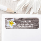 Beach Wedding Plumeria Flower Return-adres Etiket (Insitu)