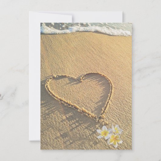 Beach Wedding Plumeria / Frangipani Sand and Zee Kaart (Achterkant)