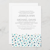 Beach Wedding Polka Dots Waterverf Modern Invitat Kaart (Voorkant / Achterkant)