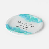 Beach Wedding Program Blue Waves Papieren Bordje (Gekanteld)