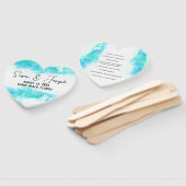 Beach Wedding Program Blue Waves Set Fans Handwaaier (Niet-gemonteerd)