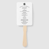 Beach Wedding Program Fan with Starfish, Black Handwaaier (Voorkant)