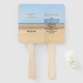 Beach Wedding Program Hand Fan Handwaaier