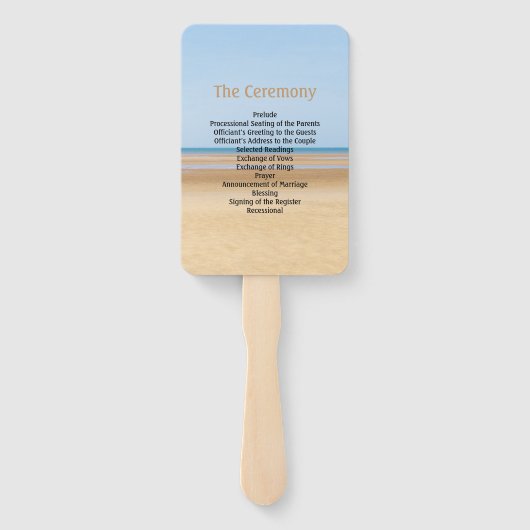 Beach Wedding Program Hand Fan Handwaaier (Achterkant)