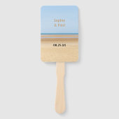 Beach Wedding Program Hand Fan Handwaaier (Voorkant)