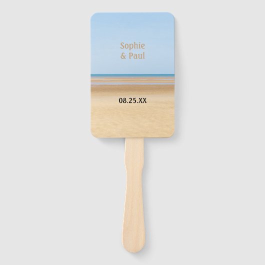 Beach Wedding Program Hand Fan Handwaaier (Voorkant)