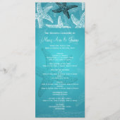 Beach Wedding Program Starfish Blue Programmakaart (Voorkant)