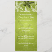 Beach Wedding Programme Starfish Lime Green Programmakaart (Voorkant)