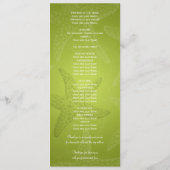 Beach Wedding Programme Starfish Lime Green Programmakaart (Achterkant)