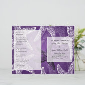 Beach Wedding Programme Starfish Paars (Staand voorkant)