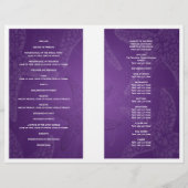 Beach Wedding Programme Starfish Paars (Achterkant)