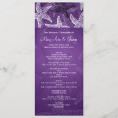 Beach Wedding Programme Starfish Paars Programmakaart (Voorkant)