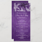 Beach Wedding Programme Starfish Paars Programmakaart (Voorkant / Achterkant)