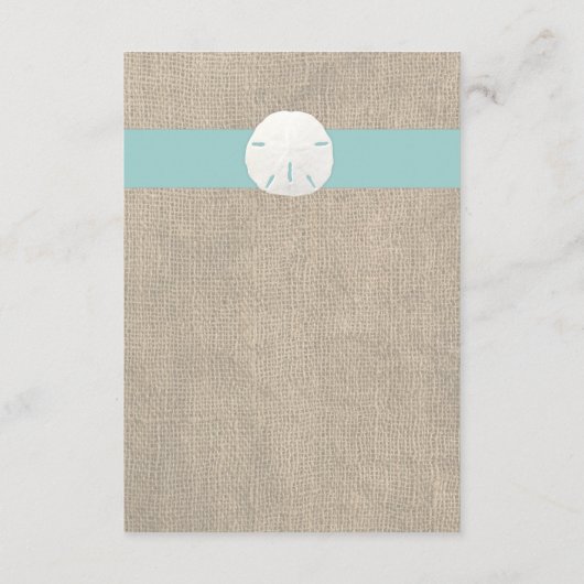 Beach Wedding Reception Kaart Sand Dollar Beach (Achterkant)