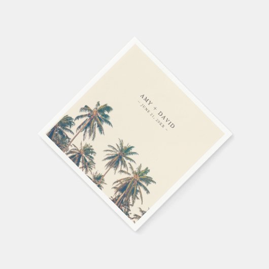 Beach Wedding Reception Palm Tree Personalized Servet (Hoek)