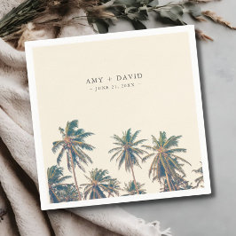 Beach Wedding Reception Palm Tree Personalized Servet