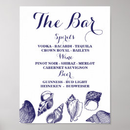 Beach Wedding Reception Shells Ocean Zee Poster