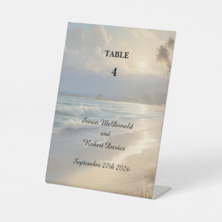 Beach Wedding Reclamebord Met Voetstuk
