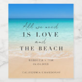 Beach Wedding Rehearsal Dinner Favor Wijn Etiket (Enkel label)