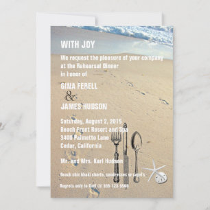 Beach Wedding Rehearsal Dinner Invitation Kaart