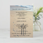 Beach Wedding Rehearsal Dinner Invitation Kaart (Staand voorkant)