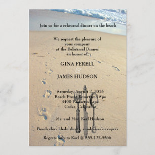 Beach Wedding Rehearsal Dinner Invitation Kaart