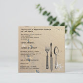Beach Wedding Rehearsal Dinner Invitation Kaart (Staand voorkant)