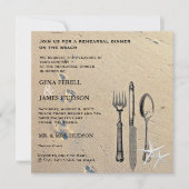 Beach Wedding Rehearsal Dinner Invitation Kaart (Voorkant)