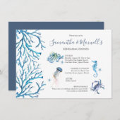 Beach Wedding Rehearsal Dinner Invitations Kaart (Voorkant / Achterkant)