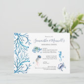 Beach Wedding Rehearsal Dinner Invitations Kaart (Staand voorkant)