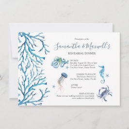 Beach Wedding Rehearsal Dinner Invitations Kaart