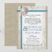 Beach Wedding Rehearsal Dinner Kaart (Voorkant / Achterkant)