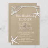 Beach Wedding Rehearsal Dinner Starfish & Waves Kaart (Voorkant / Achterkant)